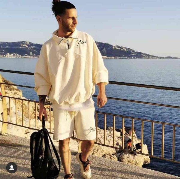 men hoodies for designer hip hop sogd rhude autumn winter stand collar half zipper embroidered patchwork sweater niche high street pullover, Black
men hoodies for designer hip hop sogd rhude autumn winter stand collar half zipper embroidered patchwork sweater niche high street pullover, Black