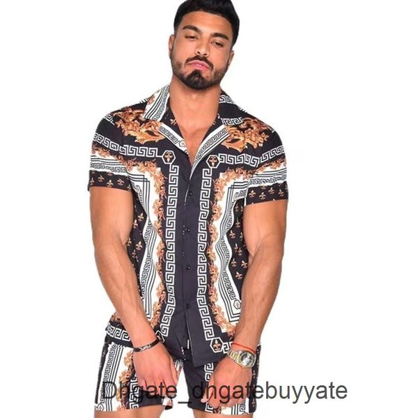 men's luxury casual shirts men tracksuits hawaiian sets printing summer short sleeve button shirt fashion beach shorts tees streetwear, White;black
men's luxury casual shirts men tracksuits hawaiian sets printing summer short sleeve button shirt fashion beach shorts tees streetwear, White;black