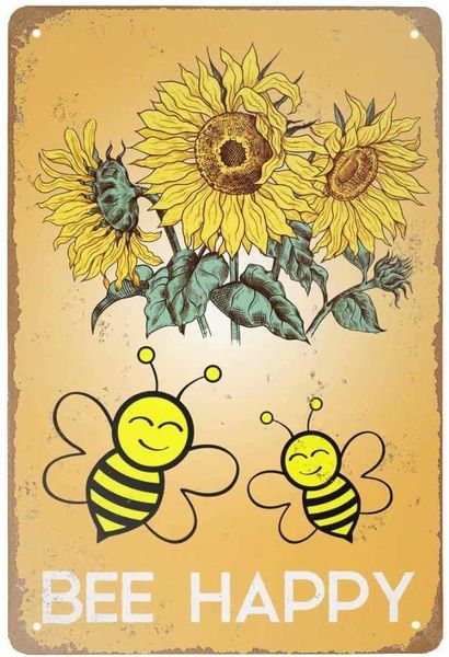 retro metal tin sign vintage bee sunflower happy aluminum sign for home coffee wall decor 8x12 inch
retro metal tin sign vintage bee sunflower happy aluminum sign for home coffee wall decor 8x12 inch