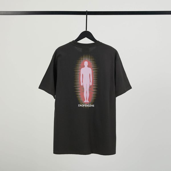 fashion washed t-shirt men's plus tees and women's short sleeve loose, Black;brown