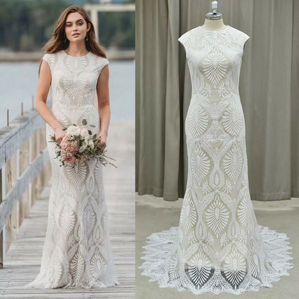 charming lace bohemian wedding dress o neck sleeveless mermaid boho bridal dress full length beach low back hippies bride gown 2022 robe mar, White
charming lace bohemian wedding dress o neck sleeveless mermaid boho bridal dress full length beach low back hippies bride gown 2022 robe mar, White