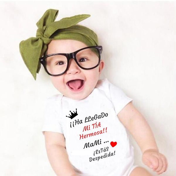 funny baby boys girls rompers ha llegado mi tia hermosa print newborn bodysuits cotton short sleeve infant body clothes, Blue
funny baby boys girls rompers ha llegado mi tia hermosa print newborn bodysuits cotton short sleeve infant body clothes, Blue