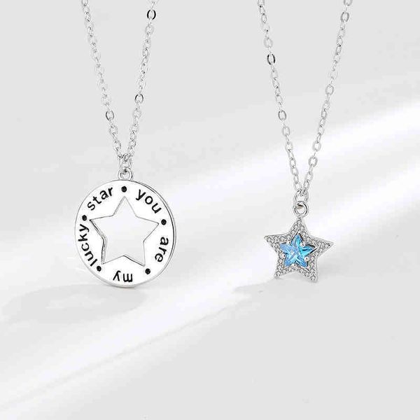 s925 sterling sier star round brand couple necklace male pentagram minority temperament female clavicle chain valentine's day gift, Silver
s925 sterling sier star round brand couple necklace male pentagram minority temperament female clavicle chain valentine's day gift, Silver