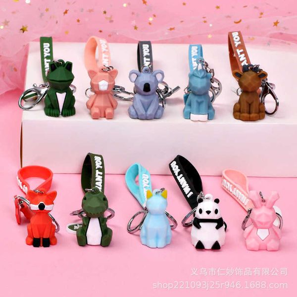 keychains creative cartoon geometric animal key chain pendant cute dinosaur panda jewelry car bag small gift, Silver
keychains creative cartoon geometric animal key chain pendant cute dinosaur panda jewelry car bag small gift, Silver