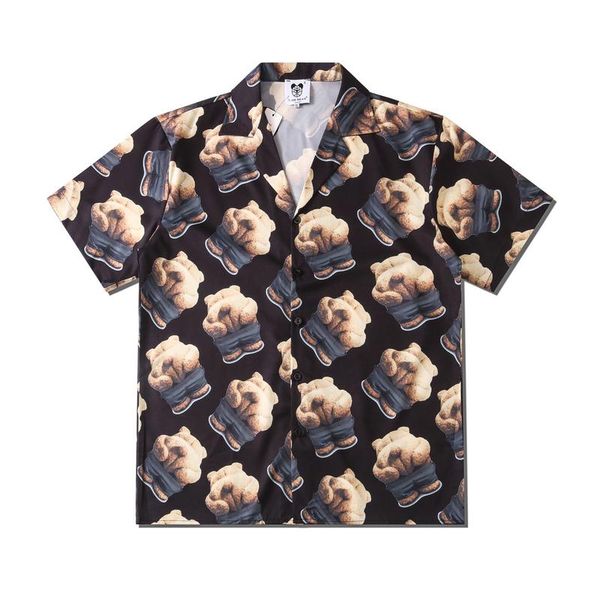 men's casual shirts 2022 high street hawaiian funny bear full print beach cardigan leisure short sleeves man, White;black
men's casual shirts 2022 high street hawaiian funny bear full print beach cardigan leisure short sleeves man, White;black