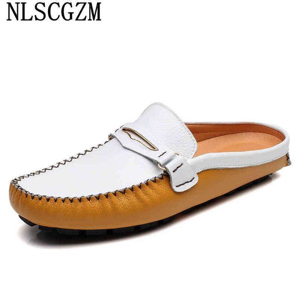 half shoes for men slippers summer 2022 mules casual leather designer zapatos de hombre220513, Black
half shoes for men slippers summer 2022 mules casual leather designer zapatos de hombre220513, Black