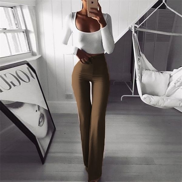 casual high waist long pant autumn elegant office lady solid flare pants fashion stretch thin slim wide leg trousers streetwear 220325, Black;white
casual high waist long pant autumn elegant office lady solid flare pants fashion stretch thin slim wide leg trousers streetwear 220325, Black;white