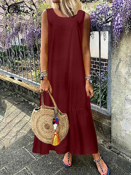 celmia women long dress summer 2022 fashion maxi sundress vintage cotton ruffles casual loose sleeveless party thin vestidos, Black;gray
celmia women long dress summer 2022 fashion maxi sundress vintage cotton ruffles casual loose sleeveless party thin vestidos, Black;gray