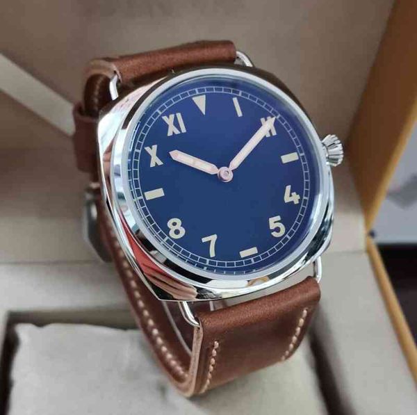47mm no stainless steel mechanical hand wind men's watch black dial california seagull st3600-1 swan neck movement, Slivery;brown
47mm no stainless steel mechanical hand wind men's watch black dial california seagull st3600-1 swan neck movement, Slivery;brown