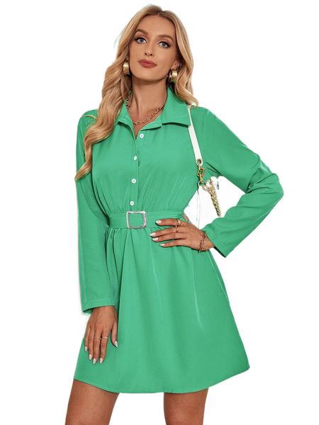 half button belted shirt dress h8xu#, Black;gray
half button belted shirt dress h8xu#, Black;gray