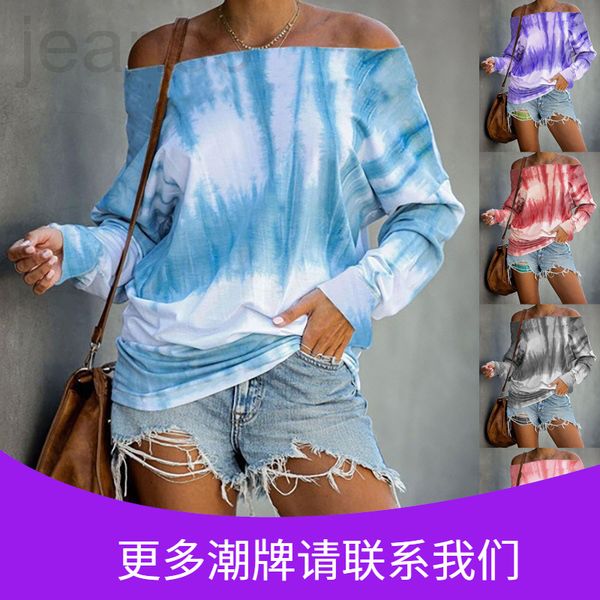 women's hoodies & sweatshirts designer 2020 autumn new women's tie dyed print off shoulder long sleeve sweater pv90, Black
women's hoodies & sweatshirts designer 2020 autumn new women's tie dyed print off shoulder long sleeve sweater pv90, Black