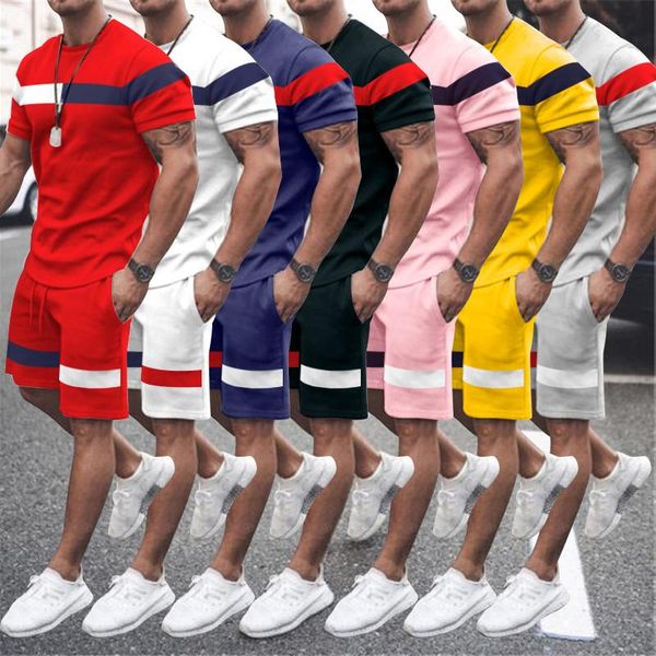 running sets 2022 summer men's fashion suit large size loose casual striped colorblock short sleeve shorts, Black;blue
running sets 2022 summer men's fashion suit large size loose casual striped colorblock short sleeve shorts, Black;blue
