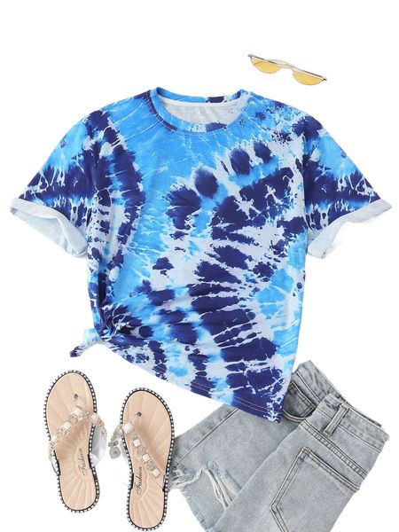 tie dye round neck tee 22wd#, White
tie dye round neck tee 22wd#, White