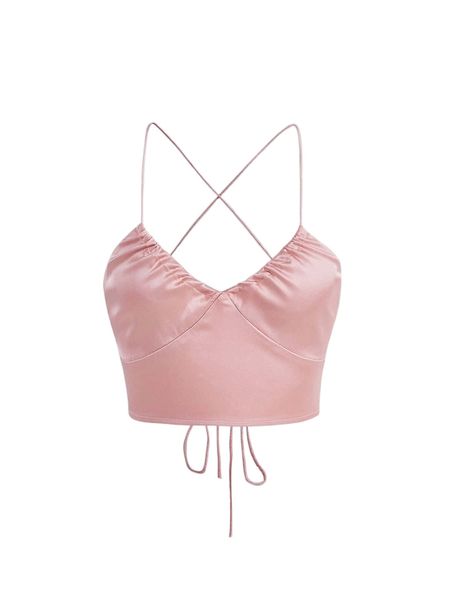 mod ruched detail crop cami b6tu#, White