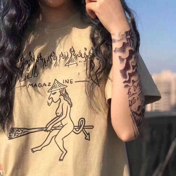 designer fashion summer thra witch short sve combed cotton fabric print loose high street crew-neck t-shirt, White;black
designer fashion summer thra witch short sve combed cotton fabric print loose high street crew-neck t-shirt, White;black