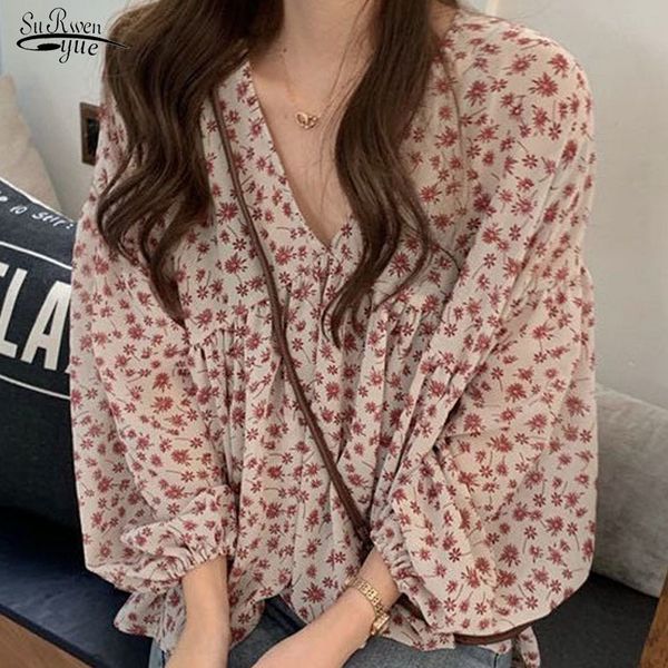 vneck chiffon shirt women sweet blouse spring korean floral print long sleeve casual loose slim lady clothes 9307 220620, White
vneck chiffon shirt women sweet blouse spring korean floral print long sleeve casual loose slim lady clothes 9307 220620, White