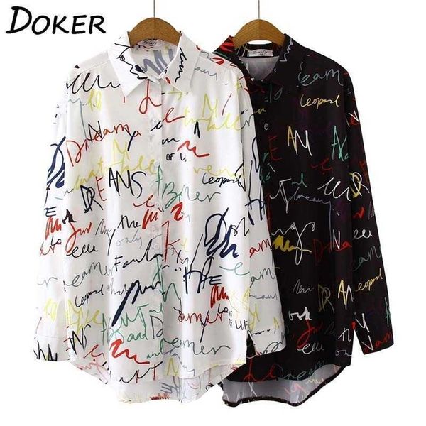 graffiti print blouse women autumn turn-down collar long sleeve plus size office elegant ladies shirts casual and blouses 210603, White
graffiti print blouse women autumn turn-down collar long sleeve plus size office elegant ladies shirts casual and blouses 210603, White