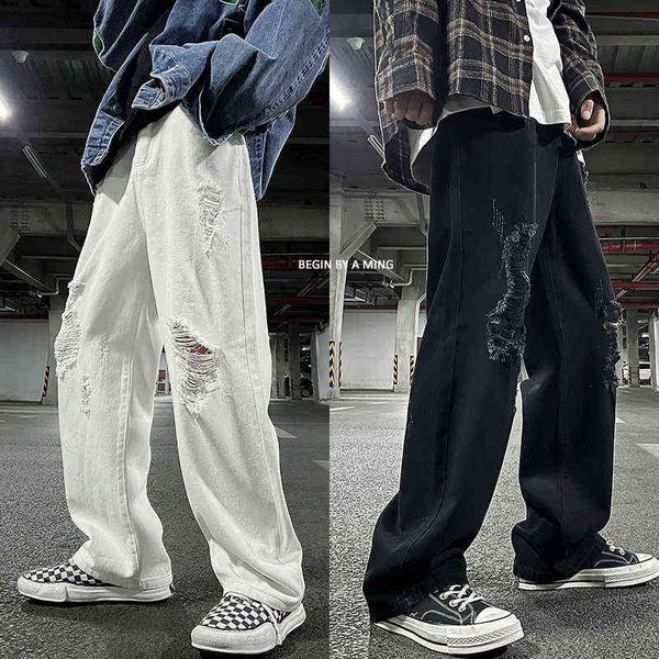 white/blue/black hole jeans men fashion casual baggy straight jeans men streetwear loose hip hop ripped denim pants men -2xl t220726
white/blue/black hole jeans men fashion casual baggy straight jeans men streetwear loose hip hop ripped denim pants men -2xl t220726