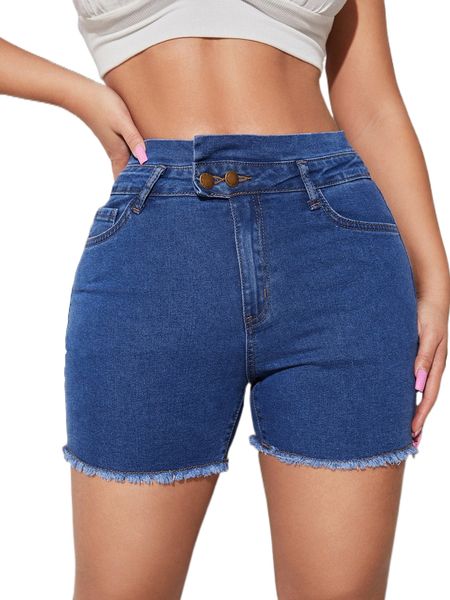 high waist raw hem denim shorts o1xj#, White;black
high waist raw hem denim shorts o1xj#, White;black