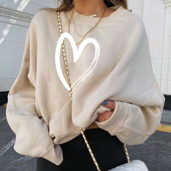 long sleeve sweatshirt women casual sweatshirts hoodies ladies valentine's day casual streetwear loose pullover 220815, Black
long sleeve sweatshirt women casual sweatshirts hoodies ladies valentine's day casual streetwear loose pullover 220815, Black