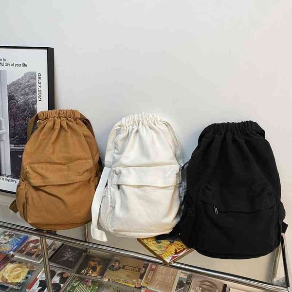 fashion women drstring backpack canvas school bag for girls simple leisure travel backpacks large capacity student bookbags l220801
fashion women drstring backpack canvas school bag for girls simple leisure travel backpacks large capacity student bookbags l220801