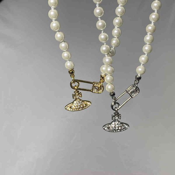 western empress dowager vivienne classic full diamond pin saturn pearl necklace female minority design, Black
western empress dowager vivienne classic full diamond pin saturn pearl necklace female minority design, Black