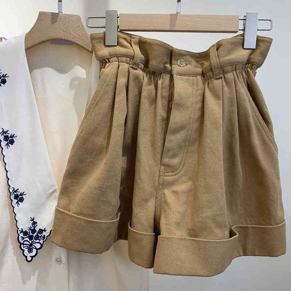 women's shorts khaki flower bud pants female guanxiaotong song zuer star of the same high waist elastic leisure wide leg denim shorts, White;black
women's shorts khaki flower bud pants female guanxiaotong song zuer star of the same high waist elastic leisure wide leg denim shorts, White;black