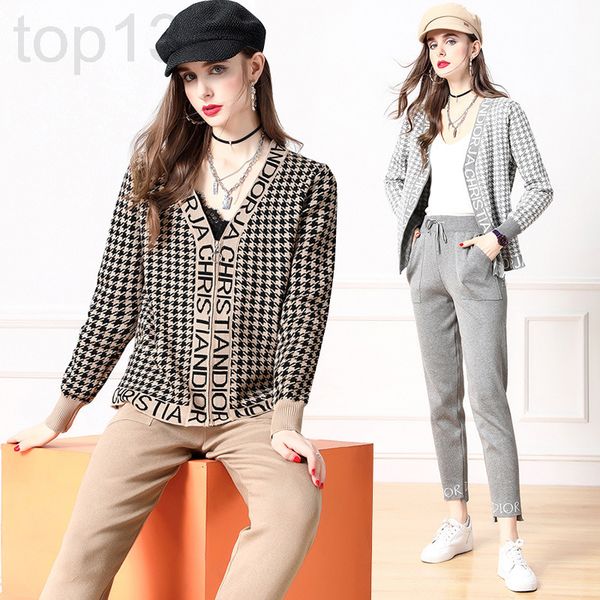 women's tracksuits designer autumn new style knitted cardigan coat sweater + fashion casual pants two-piece set nack, Gray
women's tracksuits designer autumn new style knitted cardigan coat sweater + fashion casual pants two-piece set nack, Gray