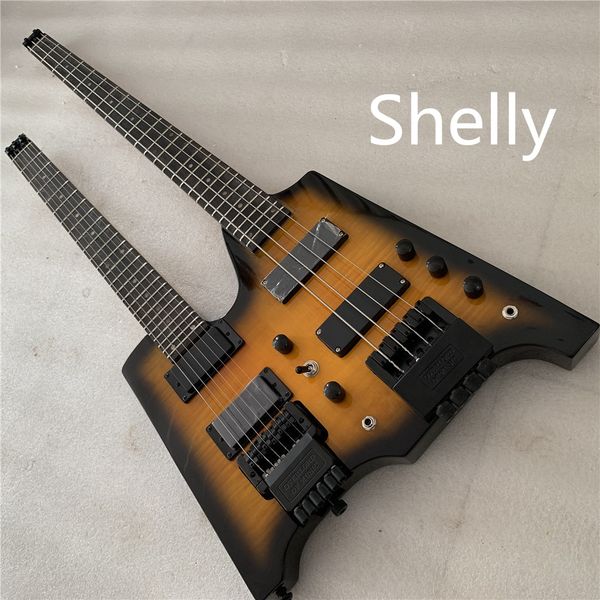 in stock double neck headless electric guitar with flamed maple sunburst burst color 6 string guitar and 4 string bass combo guitars guitarr
in stock double neck headless electric guitar with flamed maple sunburst burst color 6 string guitar and 4 string bass combo guitars guitarr
