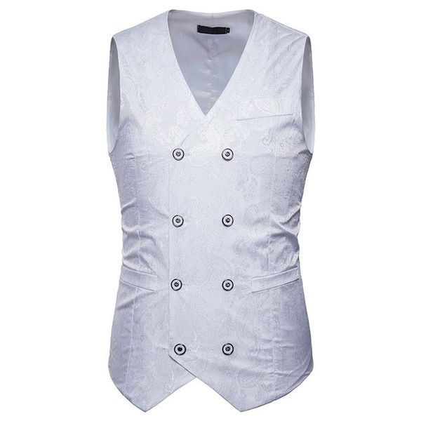 men's vests white paisley double breasted dress suit vest men 2022 brand slim fit wedding grom prom waistcoat gilet costume xxl, Black;white
men's vests white paisley double breasted dress suit vest men 2022 brand slim fit wedding grom prom waistcoat gilet costume xxl, Black;white