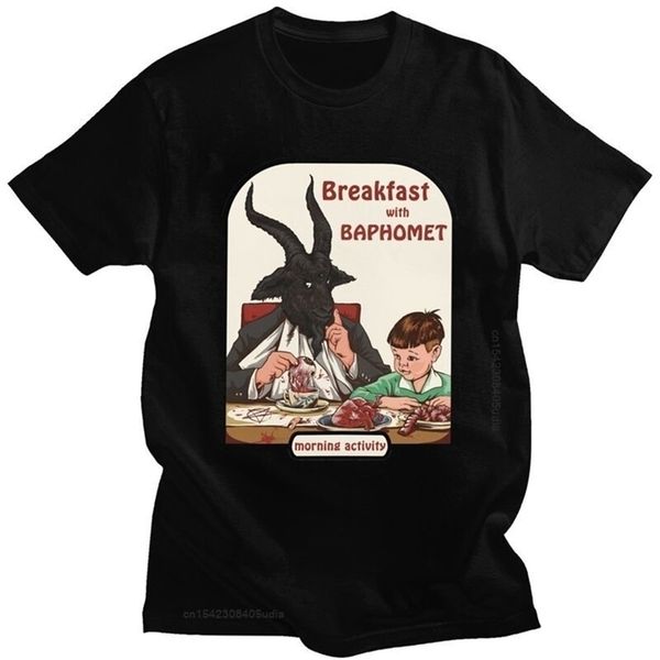 classic breakfast with baphomet t shirt men short sleeve cotton t-shirt leisure devil satan demon goat tee streetwear tshirt 220423, White;black
classic breakfast with baphomet t shirt men short sleeve cotton t-shirt leisure devil satan demon goat tee streetwear tshirt 220423, White;black