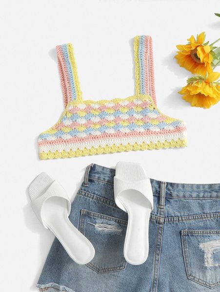mod colorblock crop knit 26xv#, White;black 
mod colorblock crop knit 26xv#, White;black