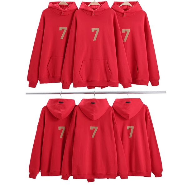 men's women's red simply hoodies trendy sweatshirt high street loose fleece hooded sweater, Black
men's women's red simply hoodies trendy sweatshirt high street loose fleece hooded sweater, Black