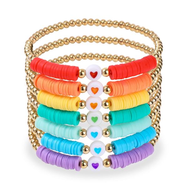 link chain heishi surfer bracelets set for women stackable polymer clay disc amtvd, Black
link chain heishi surfer bracelets set for women stackable polymer clay disc amtvd, Black
