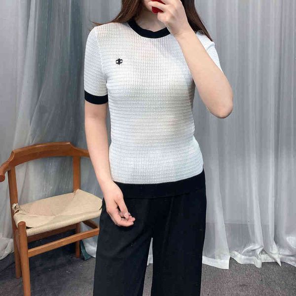 women's sweaters 55 days silk high-end version temperament small fragrance black and white contrast embroidery knitted short sleeves wo, White;black
women's sweaters 55 days silk high-end version temperament small fragrance black and white contrast embroidery knitted short sleeves wo, White;black