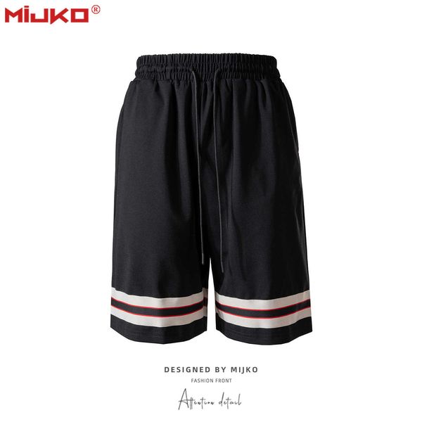 men's shorts mijko wear wo spring summer new sports style bar splicing casual pants and women's same drawstring waist shorts, White;black
men's shorts mijko wear wo spring summer new sports style bar splicing casual pants and women's same drawstring waist shorts, White;black