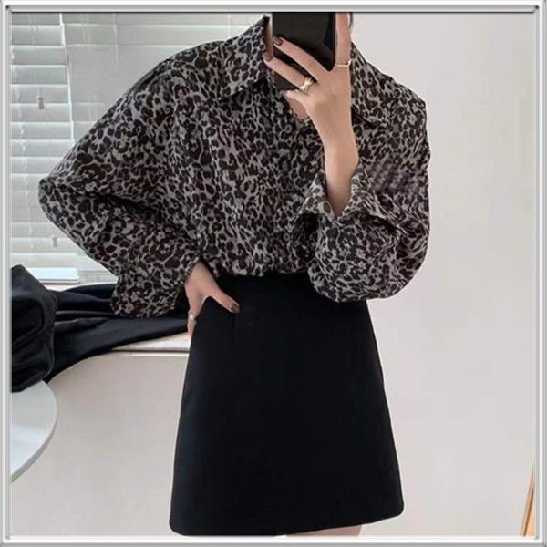 women's polos leopard print shirt women's summer thin retro senior loose long-sleeved chiffon floral women, White
women's polos leopard print shirt women's summer thin retro senior loose long-sleeved chiffon floral women, White