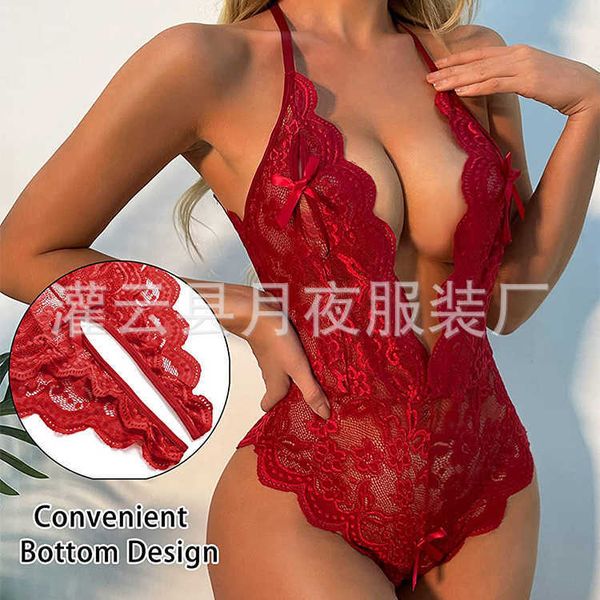 open crotch underwear large lace dew bow pajamas backless no take off temptation jumpsuit new, Black;white
open crotch underwear large lace dew bow pajamas backless no take off temptation jumpsuit new, Black;white