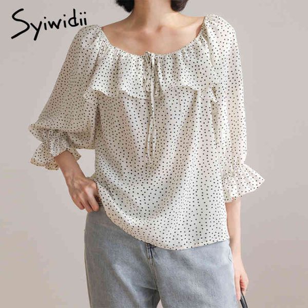 polka dot blouse women off shoulder slash neck chiffon ruffles casual white flare sleeve summer spring fashion 210415
polka dot blouse women off shoulder slash neck chiffon ruffles casual white flare sleeve summer spring fashion 210415