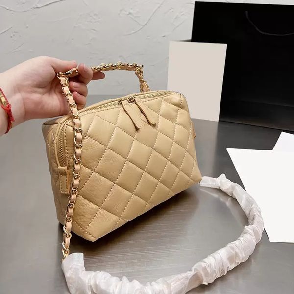 22s spring vintage camera mini bowling bag black/beige lambskin genuine leather large capacity chain handle tote cosmetic interwoven chain c
22s spring vintage camera mini bowling bag black/beige lambskin genuine leather large capacity chain handle tote cosmetic interwoven chain c