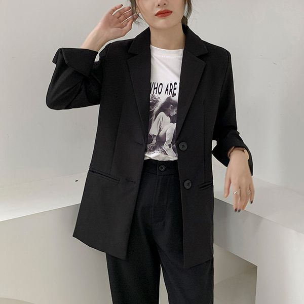 loose single-breasted black women blazer elegant autumn chic female outwear jacket casual split sleeves ladies blazer coat 2022, White;black
loose single-breasted black women blazer elegant autumn chic female outwear jacket casual split sleeves ladies blazer coat 2022, White;black