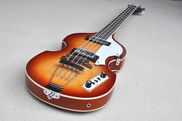 4 strings bb2 bass guitar hollow maple body fixed bridge chrome knob rosewood fingerboard white pearl pickguard 
4 strings bb2 bass guitar hollow maple body fixed bridge chrome knob rosewood fingerboard white pearl pickguard