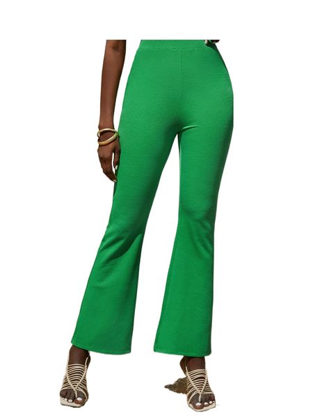 high waist flare leg pants q6hc#, Black;white