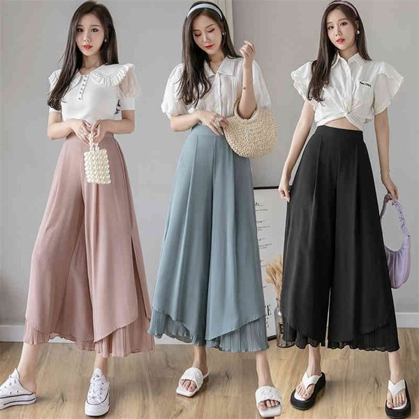 spring and summer style korean chiffon pleated split wide-leg pants casual pants nine-point pants trousers elegant 210412, Black;white
spring and summer style korean chiffon pleated split wide-leg pants casual pants nine-point pants trousers elegant 210412, Black;white