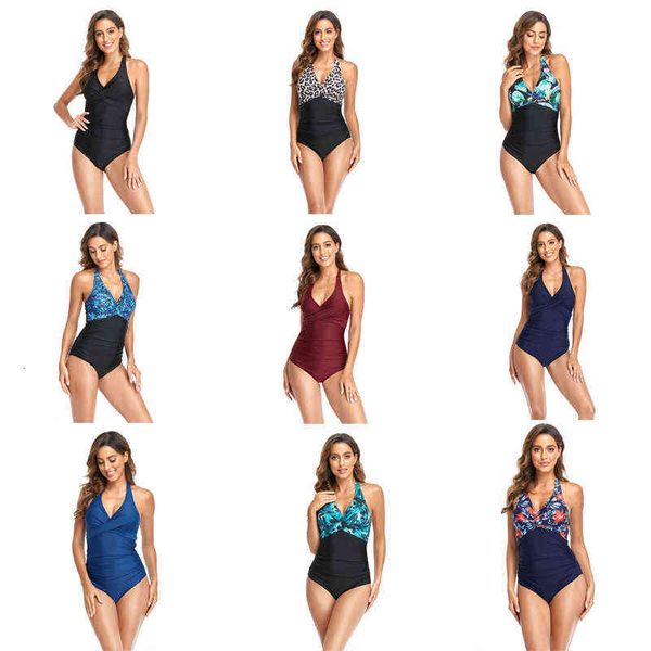 bikini 2022 women's one-piece swimsuit solid color splicing floral stripe swimsuit bikini, White;black
bikini 2022 women's one-piece swimsuit solid color splicing floral stripe swimsuit bikini, White;black