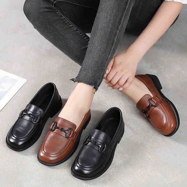 dress shoes spring and autumn leather round head deep mouth four seasons women's single shoes large soft soled lefu casual xwbf, Black
dress shoes spring and autumn leather round head deep mouth four seasons women's single shoes large soft soled lefu casual xwbf, Black