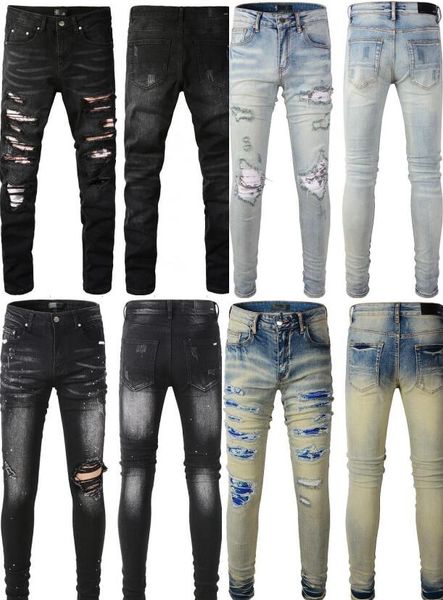 men jeans distressed ripped biker jeans slim fit motorcycle bike denim fashion designer hip hop mens pants, Blue
men jeans distressed ripped biker jeans slim fit motorcycle bike denim fashion designer hip hop mens pants, Blue