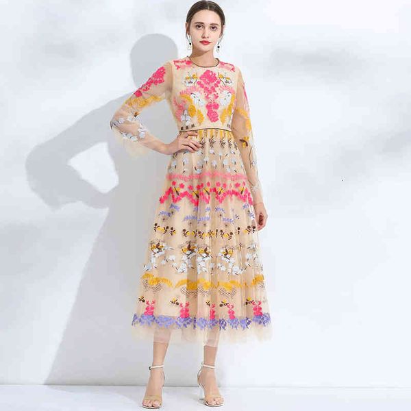 casual dresses flower embroidery dress women's round neck long sleeve stitching large swing mesh skirt fashion style, Black;gray
casual dresses flower embroidery dress women's round neck long sleeve stitching large swing mesh skirt fashion style, Black;gray