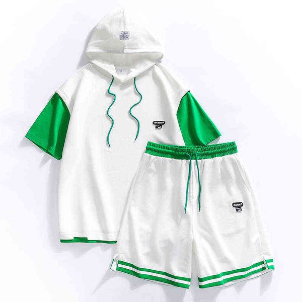 casual sportswear is fashionable and versatile waffle t-shirt sports suit summer new hooded short sleeve shorts men's fashion trend two, Gray
casual sportswear is fashionable and versatile waffle t-shirt sports suit summer new hooded short sleeve shorts men's fashion trend two, Gray