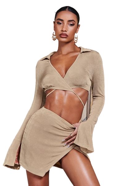 tie back split cuff crop x0jq#, White
tie back split cuff crop x0jq#, White